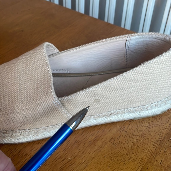 J. McLaughlin Cream Brown Canvas Leather Redding Cap Slip On Espadrille E385 - Picture 13 of 16